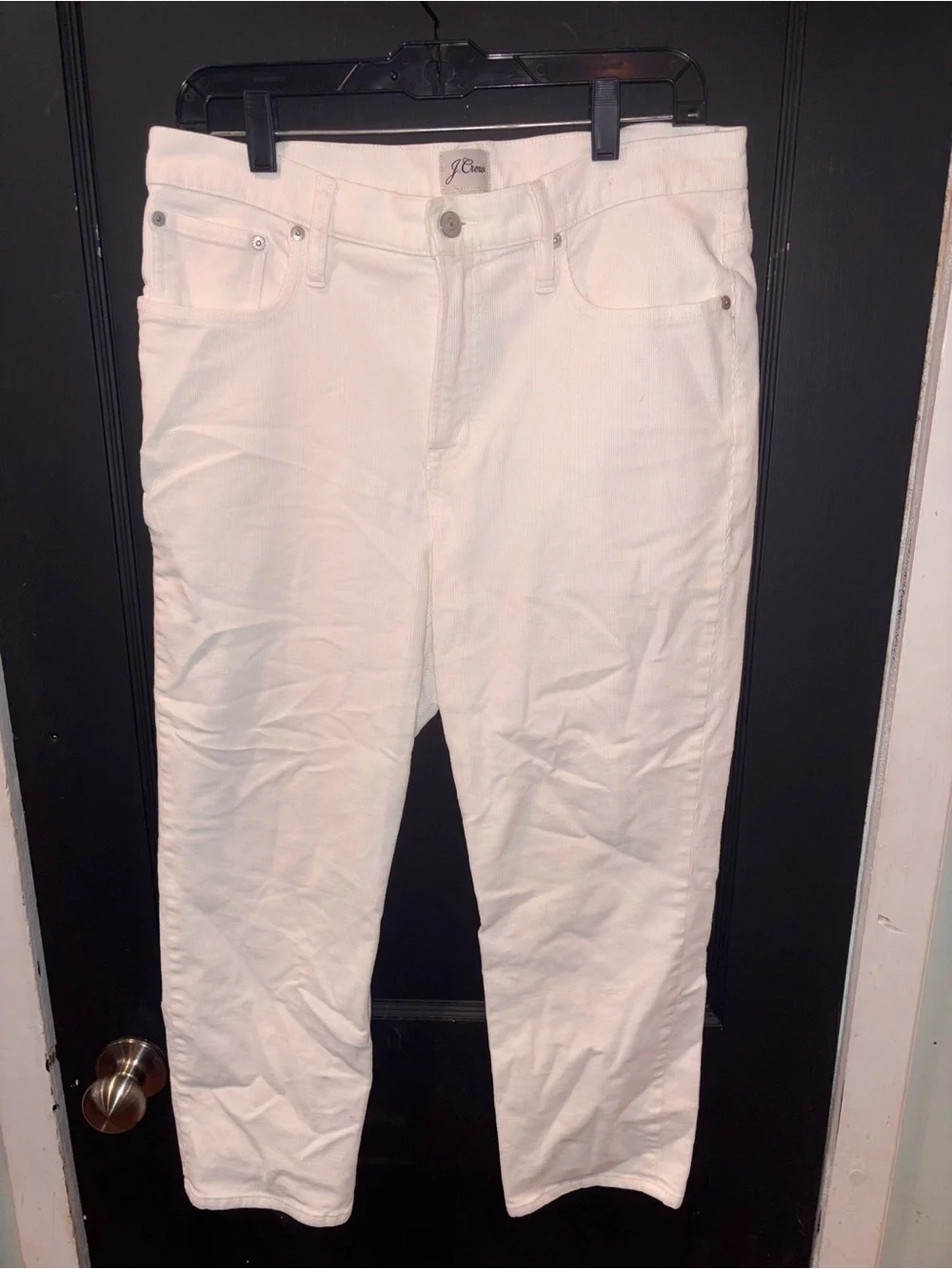 J.Crew Vintage Straight 9” White Corduroy Pants 31 Petite Re-Imagined